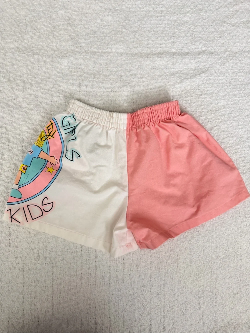 Buster Brown Vintage Pink and White Striped  Graphic Tank and Short Set